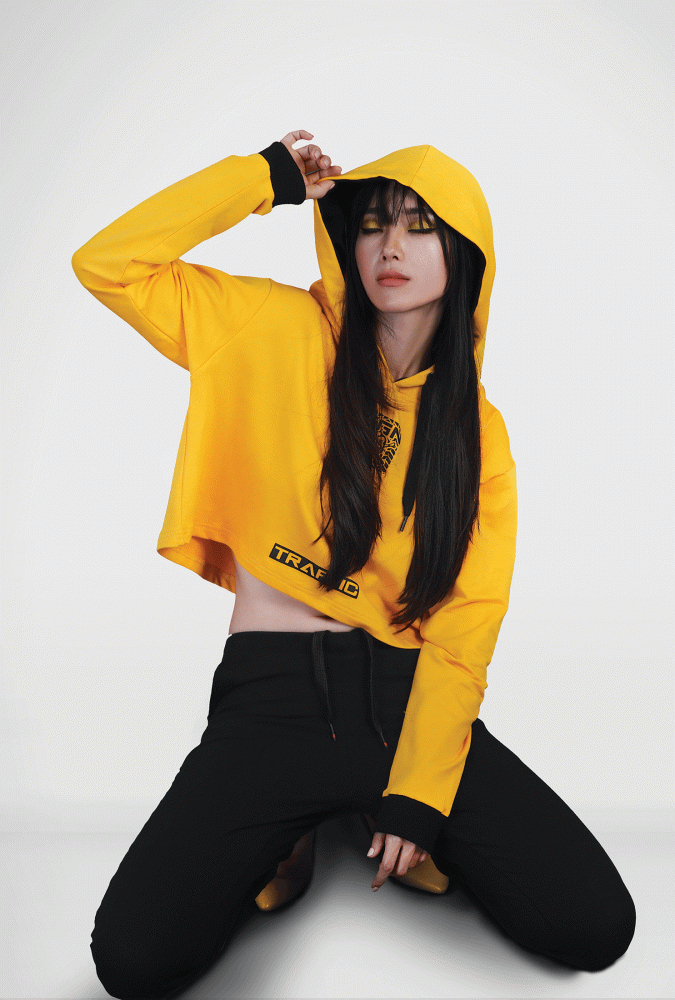 Hoodie Girl Crop Top (Yellow)